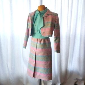 Radazzo Custom Made 2 Pc Couture 1960s Suit, Sz 6